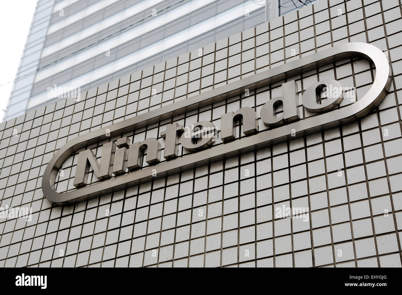 Nintendo Co, Ltd. logo on display outside the Nintendo Tokyo Branch Office  on March 19, 2015, Tokyo, Japan. In a press conference on Tuesday 17th  Nintendo announced a new alliance with Japanese