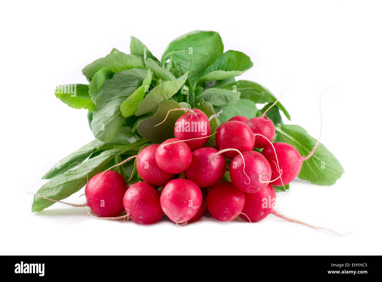 Fresh radishes on white background close up. Stock Photo