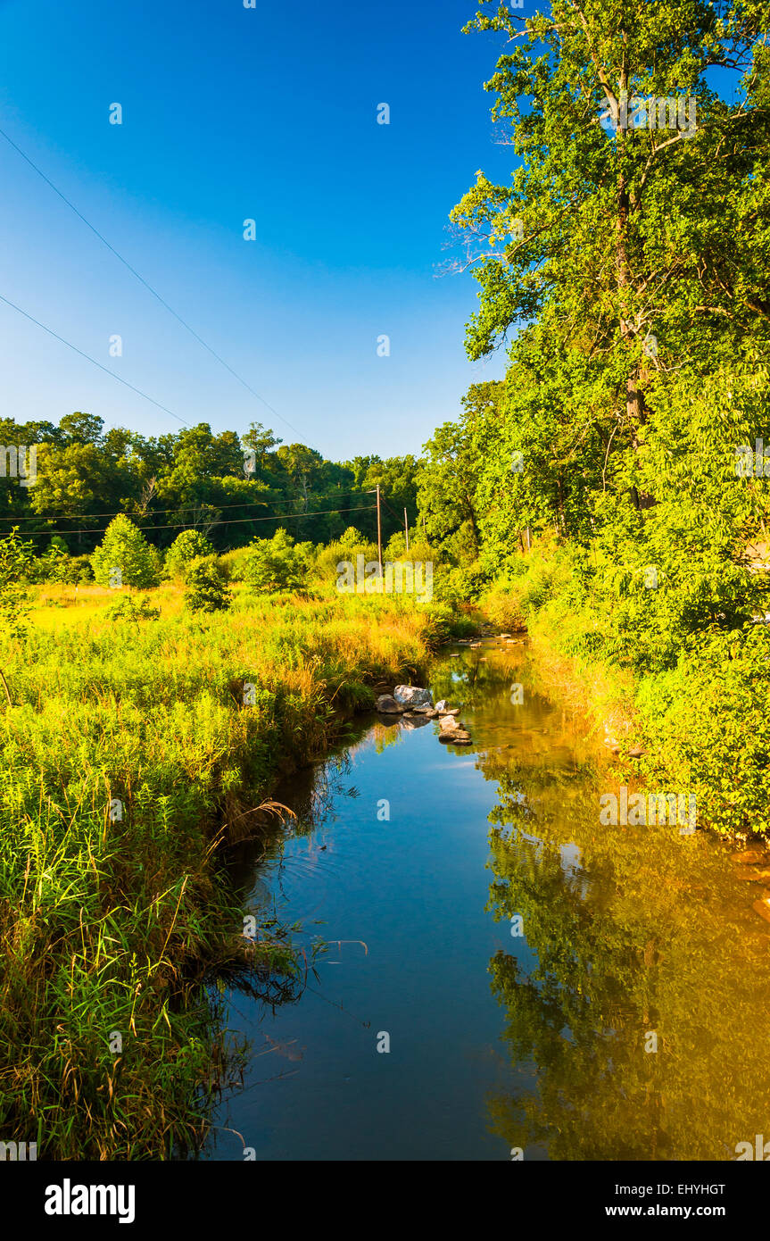 Creek and wetland area in Southern York County, Pennsylvania. Stock Photo
