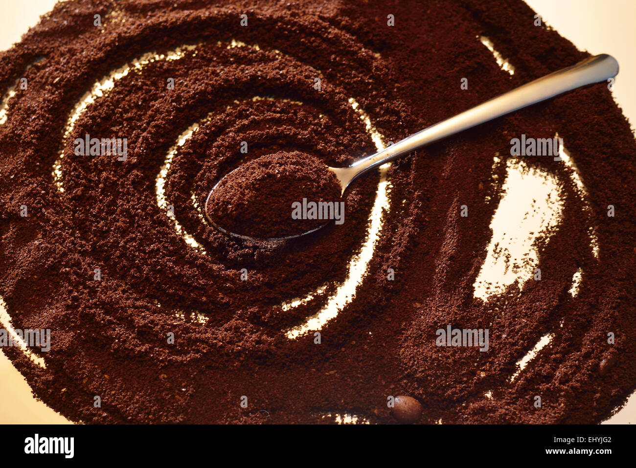 teaspoon with ground coffee Stock Photo Alamy