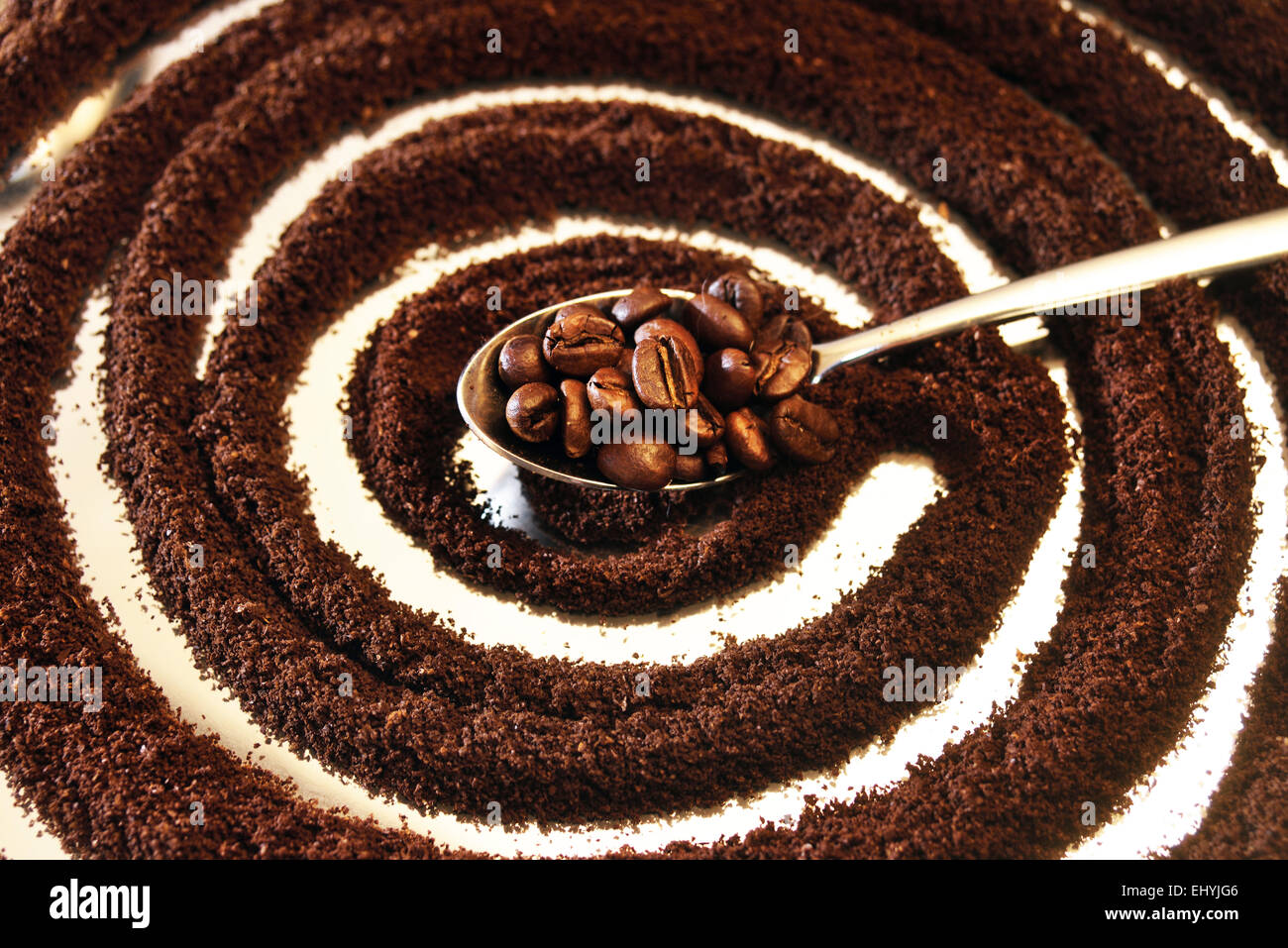 teaspoon with ground coffee Stock Photo Alamy