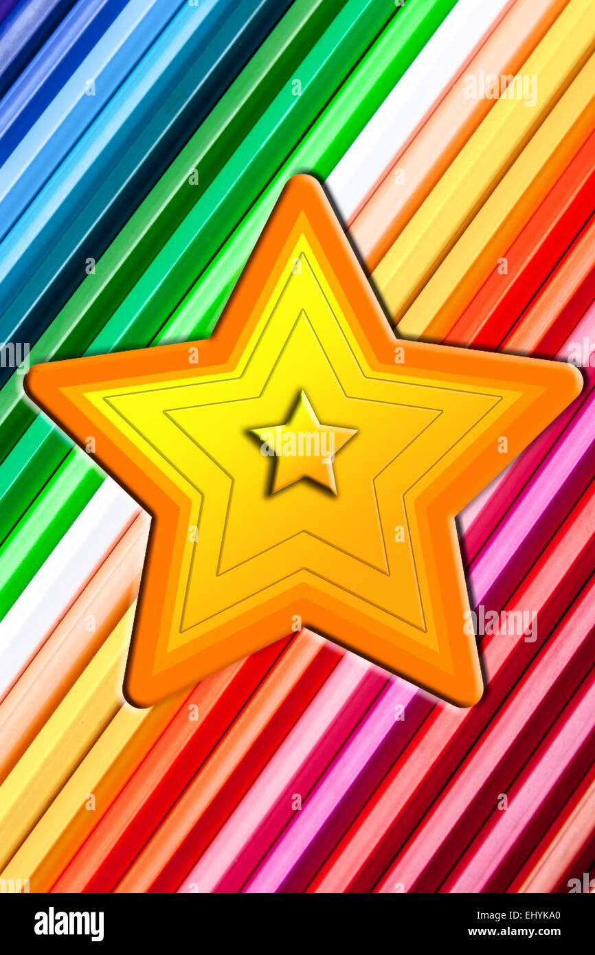 Colour pencil star hi-res stock photography and images - Alamy