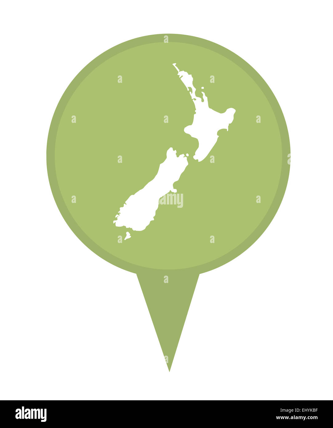 New Zealand map marker pin isolated on a white background. Stock Photo