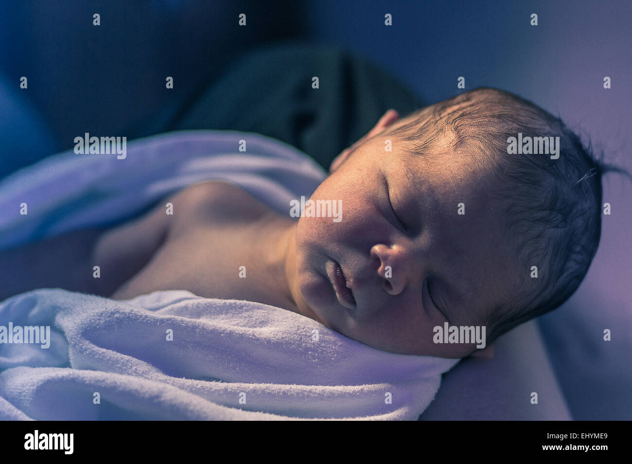 New born baby sleeping Stock Photo Alamy