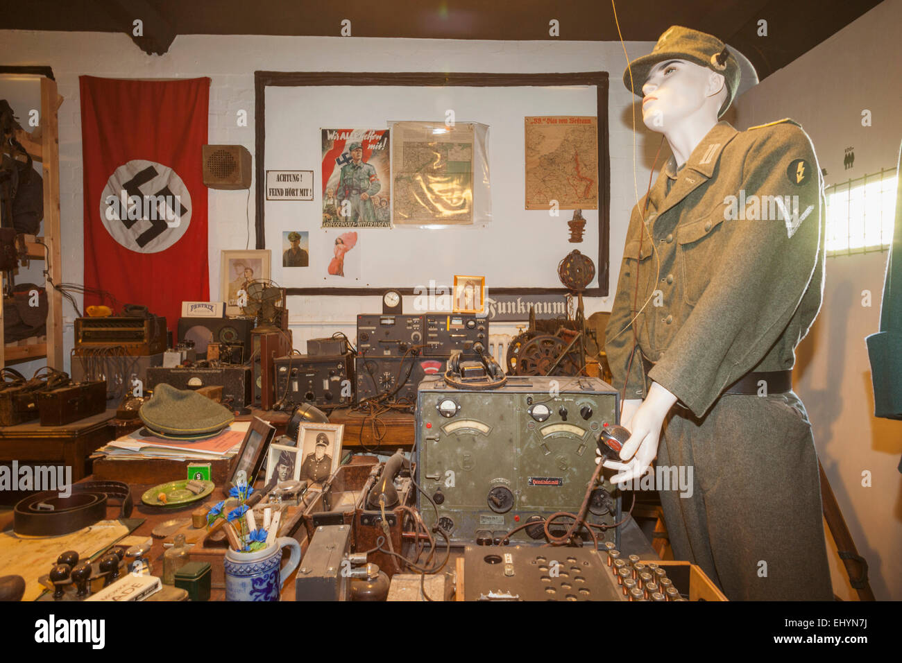 England, Buckinghamshire, Bletchley, Bletchley Park, Exhibit of WWII