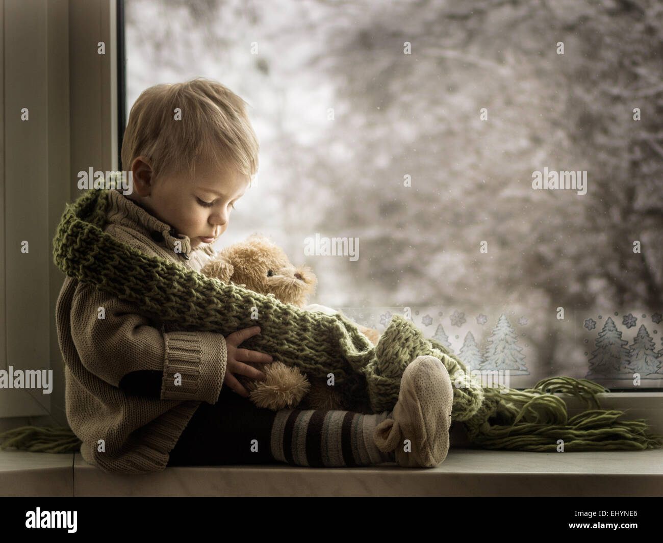 boy and teddy bear