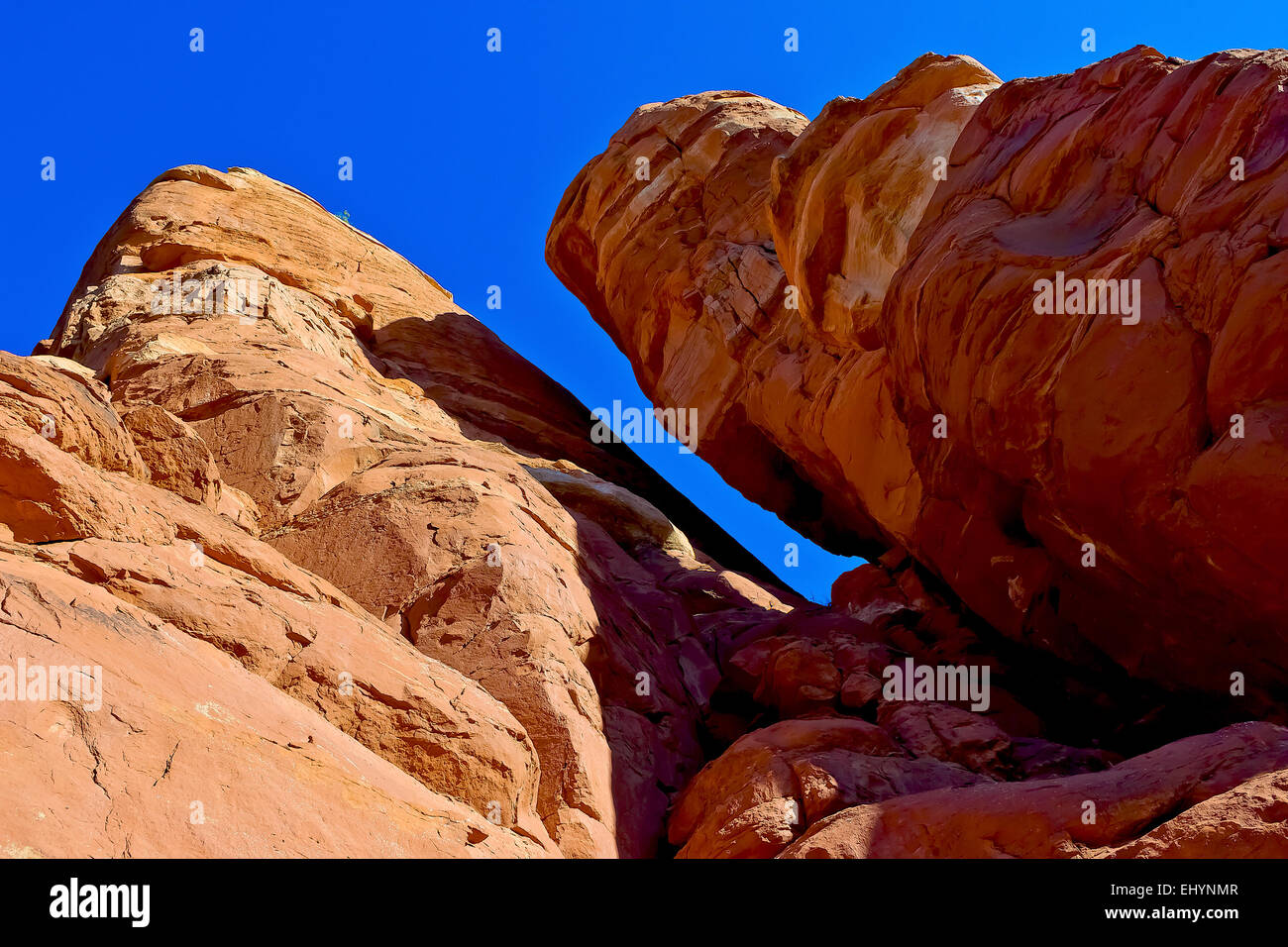 View of Sedona's Chimney Rock from its summit, Arizona, america, USA Stock Photo