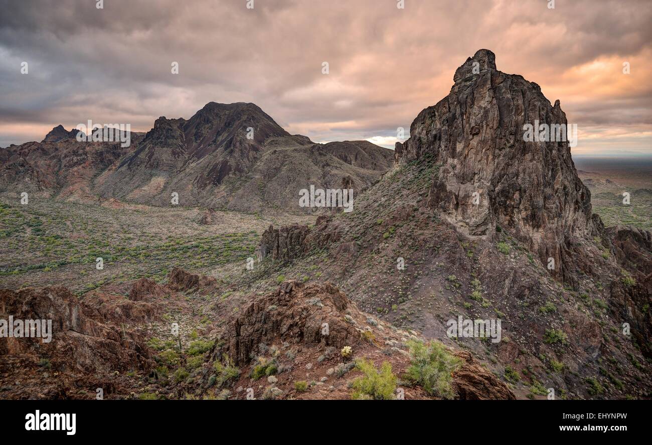Mountains at Dawn, Polaris Region, Arizona, USA Stock Photo