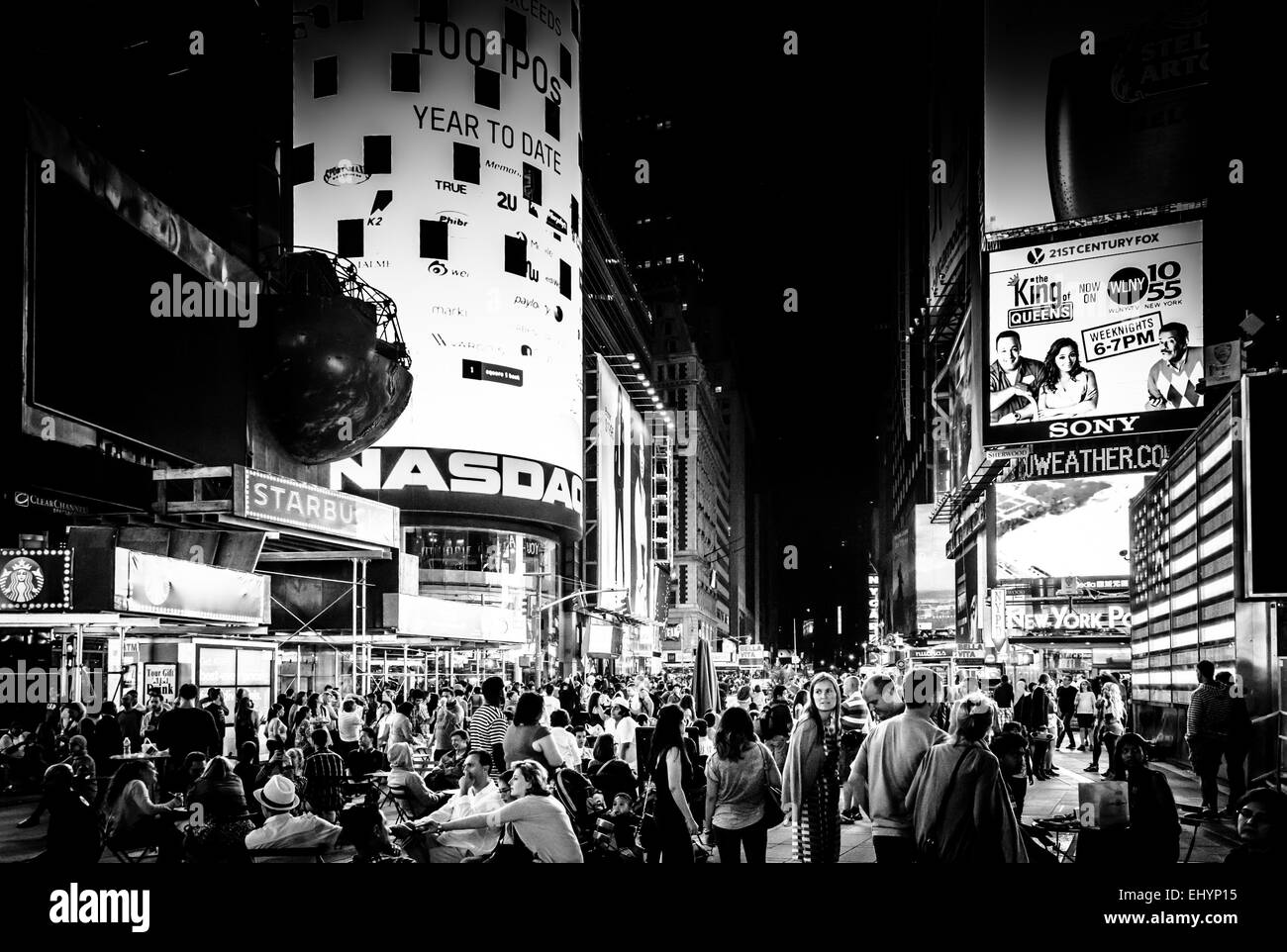 NEW YORK CITY - AUGUST 24, 2014:  Times Square at night in  Midtown Manhattan, New York on August 24, 2014. Times Square is a ma Stock Photo