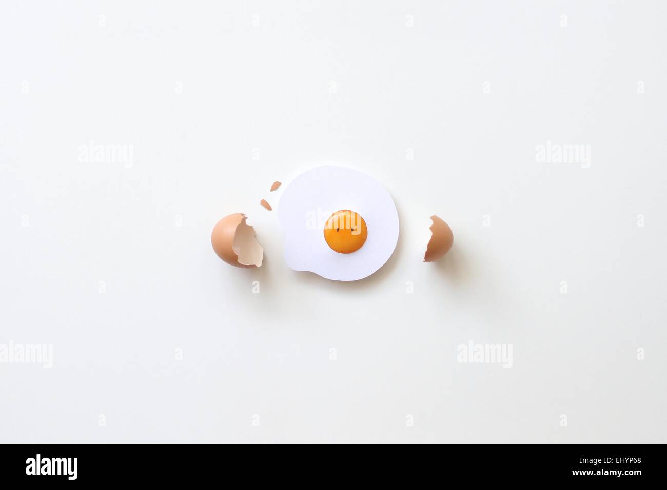Conceptual cracked egg with eyes Stock Photo
