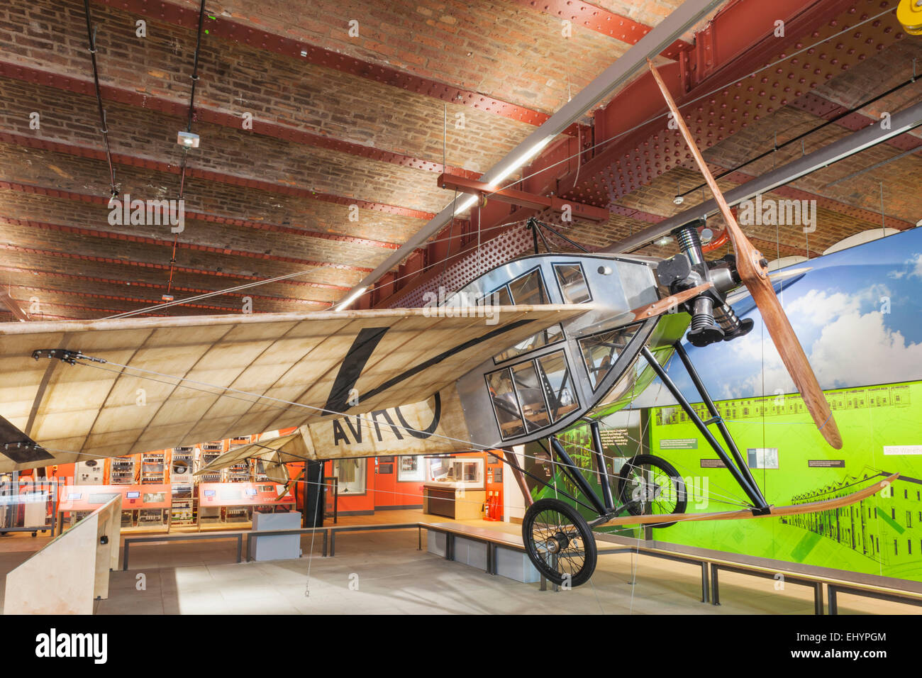 England, Manchester, city, Museum of Science and Industry aka MOSI, Exhibit of Avro Plane Stock