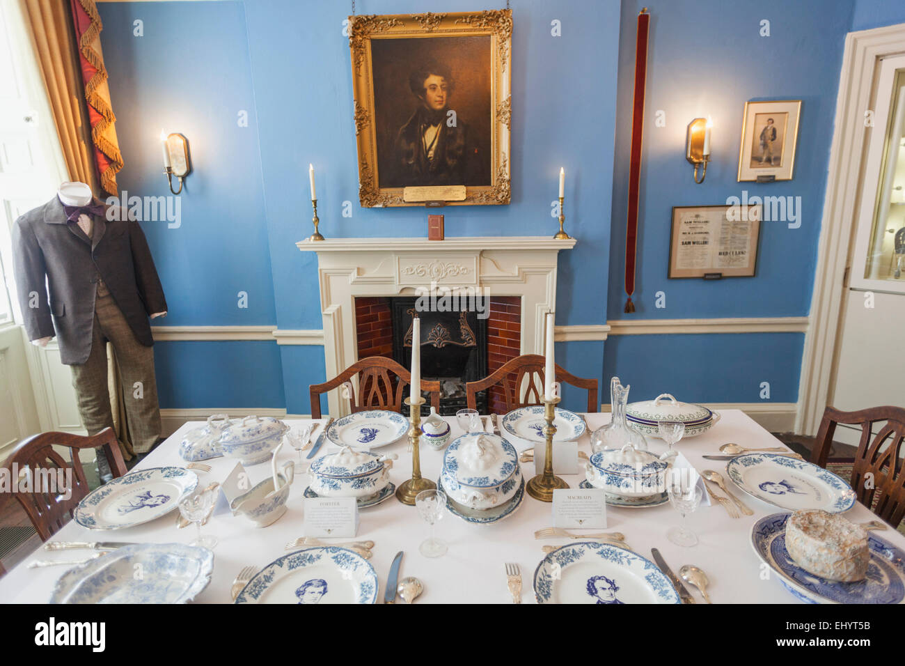 England, London, Charles Dickens Museum, Dining Room Display Stock Photo