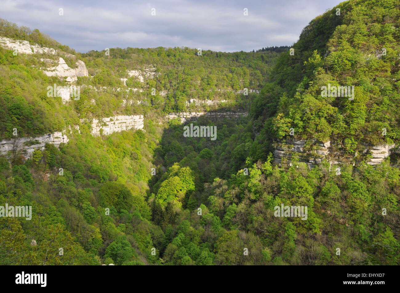 France, Europe, Jura, loue, gulch, vantage point, vista, outlook, mouthier haute Pierre, franche-comté Stock Photo