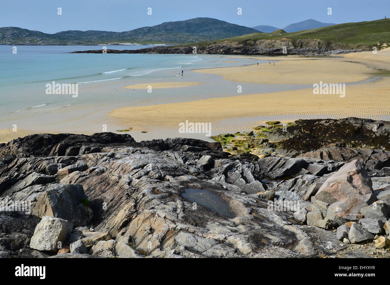 Scotland, harris, island, isle, beach, seashore, sand beach, west coast, horgabost, sound of taransay, Outer Hebrides, Hebrides, Stock Photo