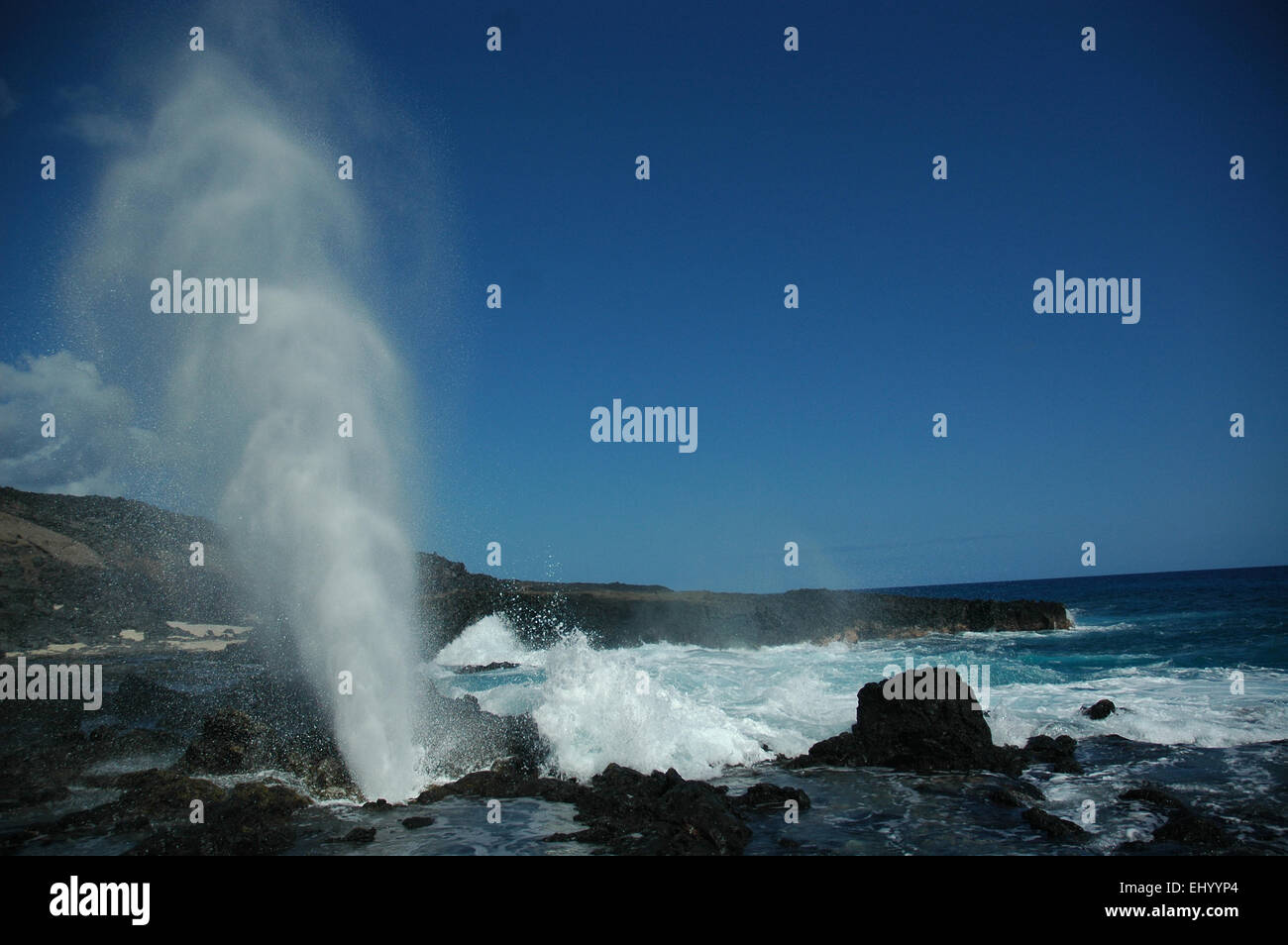 Ascension, Ascension Island, coast, sea, waves, blowhole, jet, fountain