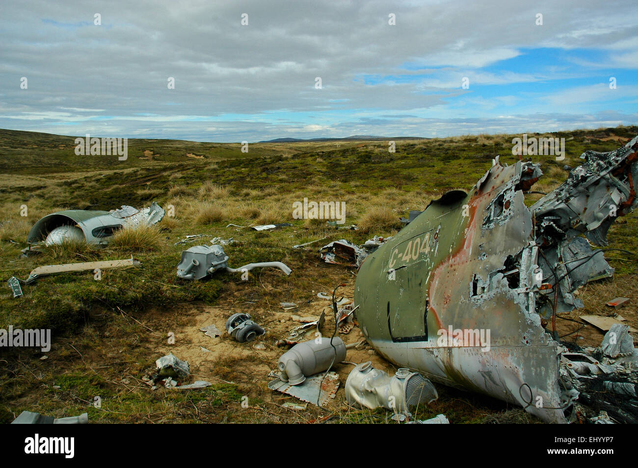 The Falklands, Falkland, South America, war, remains, airplane, fight jet, Argentina, firing, west falkland, Stock Photo