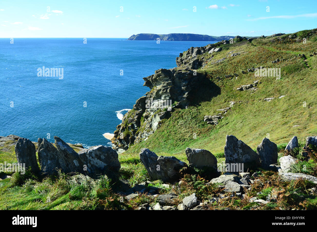 England, Devon, prawle point, rocks, cliffs, salcombe, cliffs, sea, Great Britain, Europe, coast Stock Photo