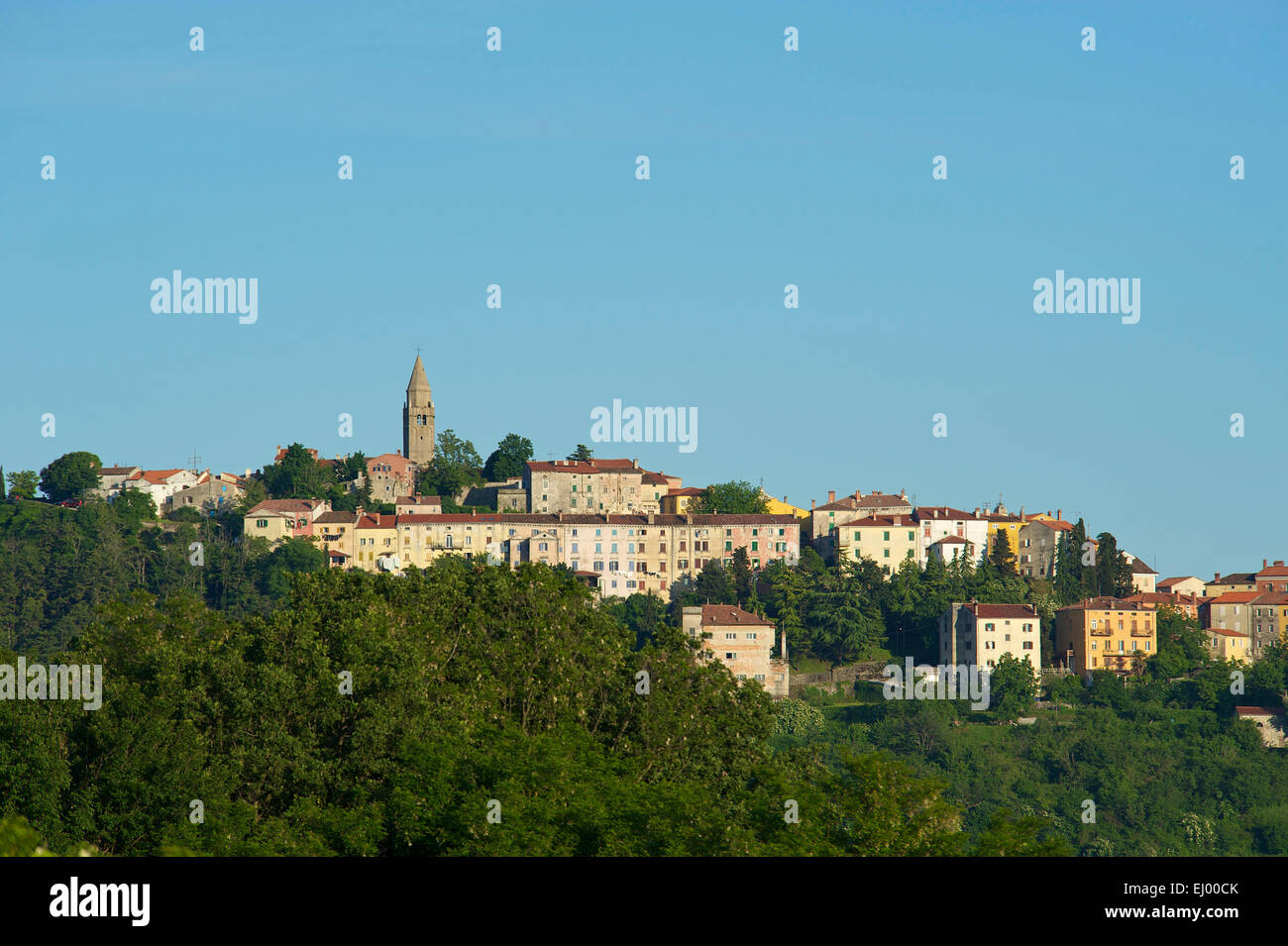 Istria, Europe, Croatia, outside, day, nobody, Labin, town view, town, city, house, home, building, architecture Stock Photo