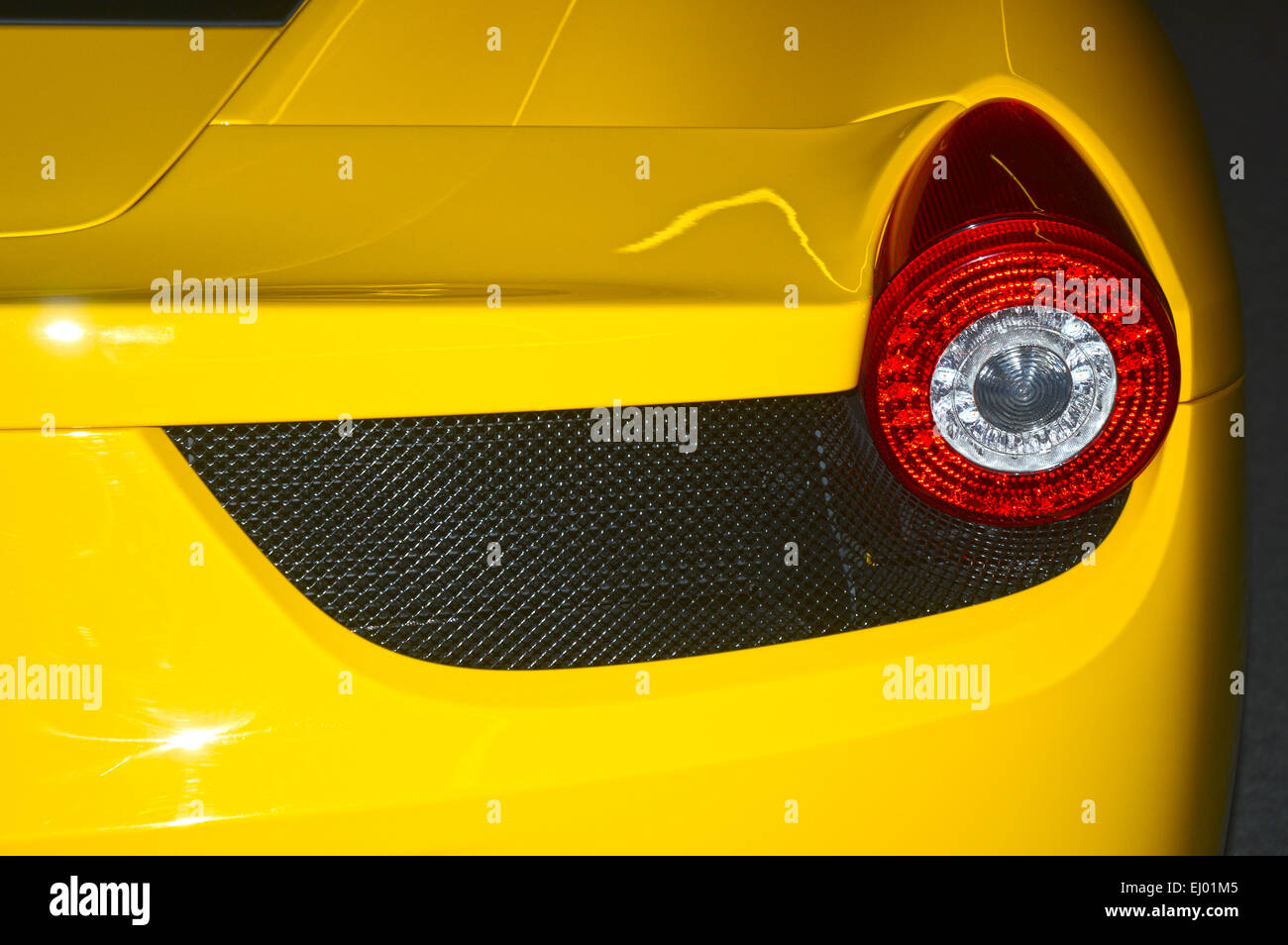 Taillights yellow sports car Stock Photo