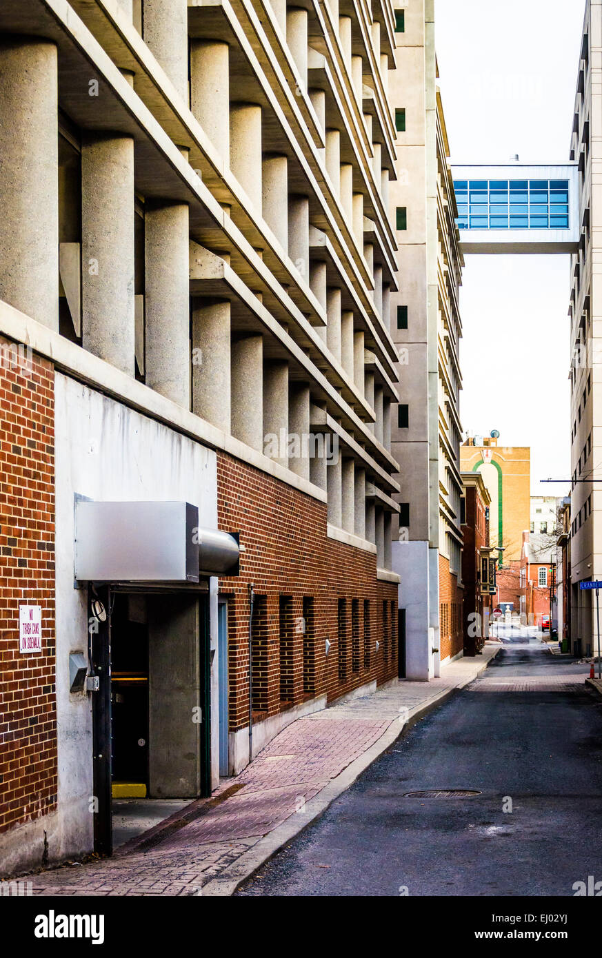 Parking Garage And Elevated Walkway In Harrisburg Pennsylvania