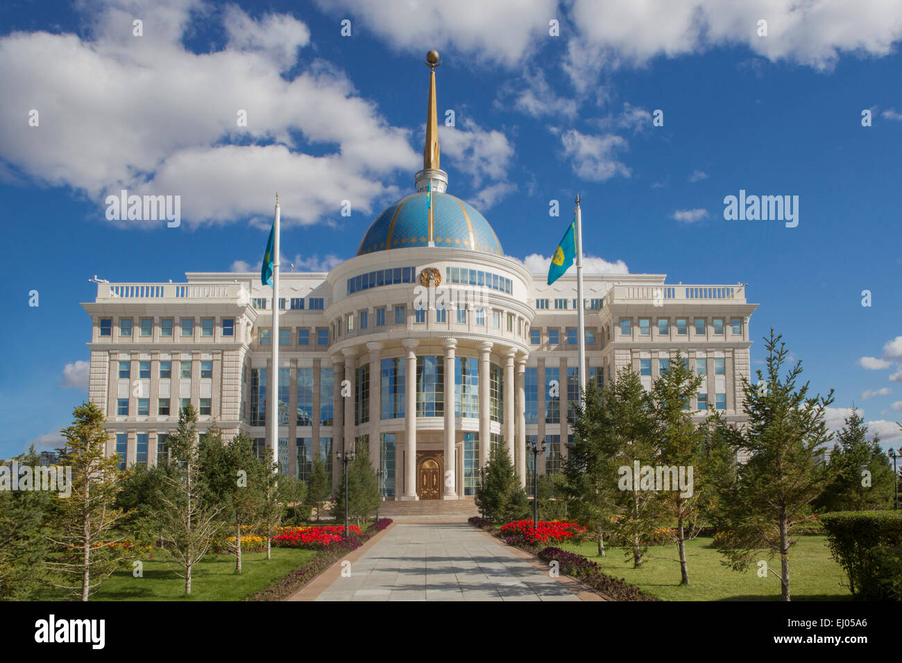 Astana, Avenue, Boulevard, City, Flowers, Plants, Kazakhstan, Central Asia, New City, Nurzhol, Summer, architecture, colourful, f Stock Photo