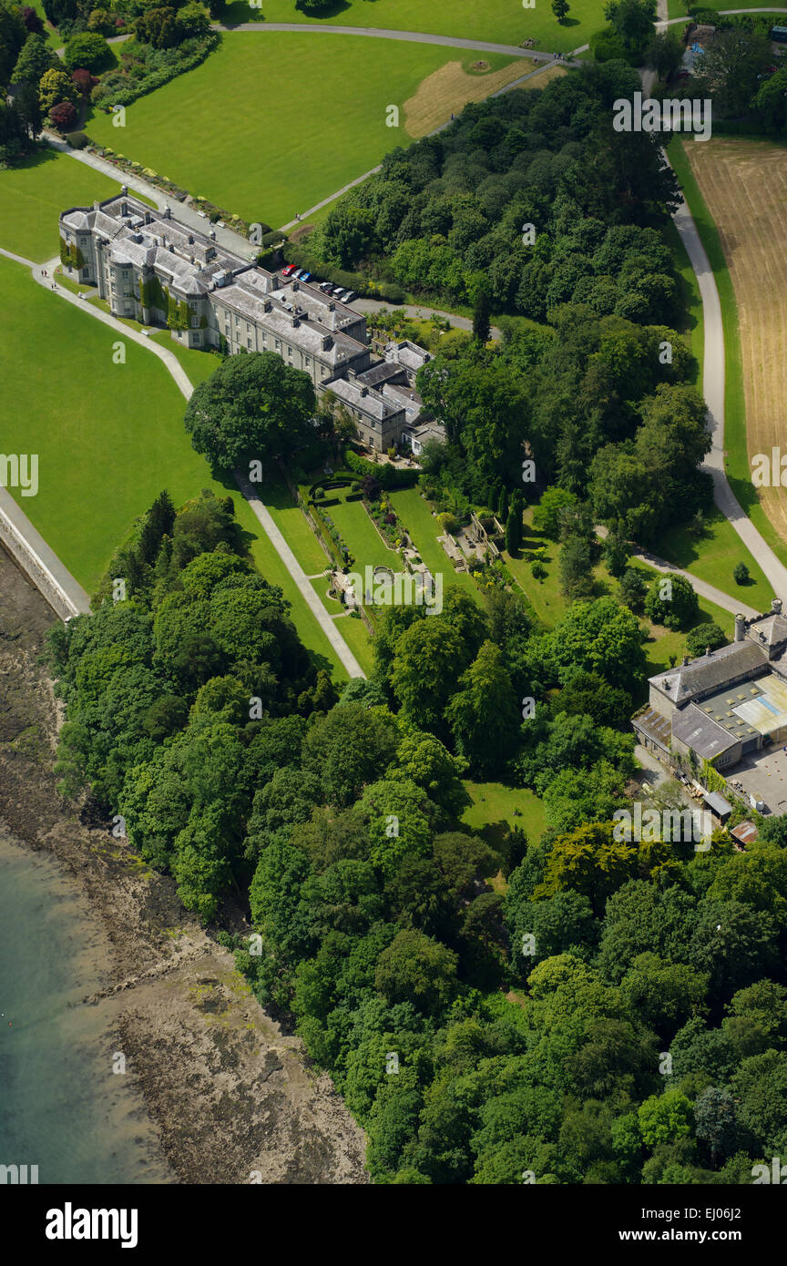 Aerial; Plas Newydd; Anglesey; National Trust; Gwynedd; Menai Strait Stock Photo