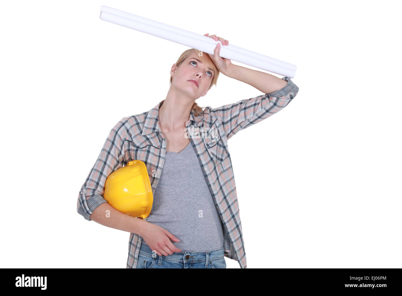 A tired female architect Stock Photo - Alamy