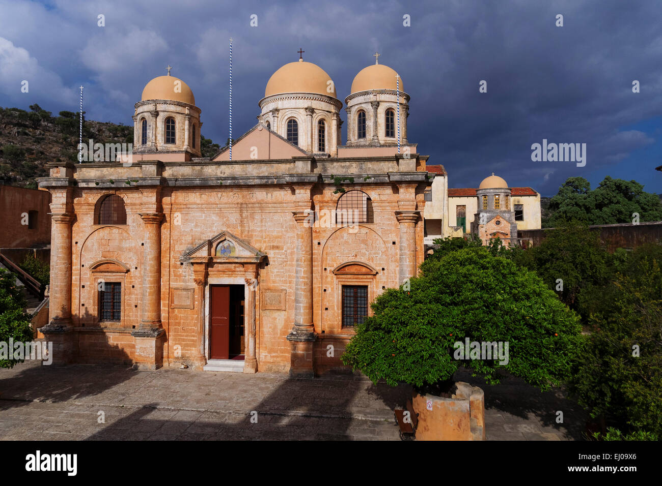 Agia Triada, agio Triados Tsangarolon, Akrotiri, Chania, Christianity, faith, church, Greece, Europe, Greek-orthodox, cloister, C Stock Photo