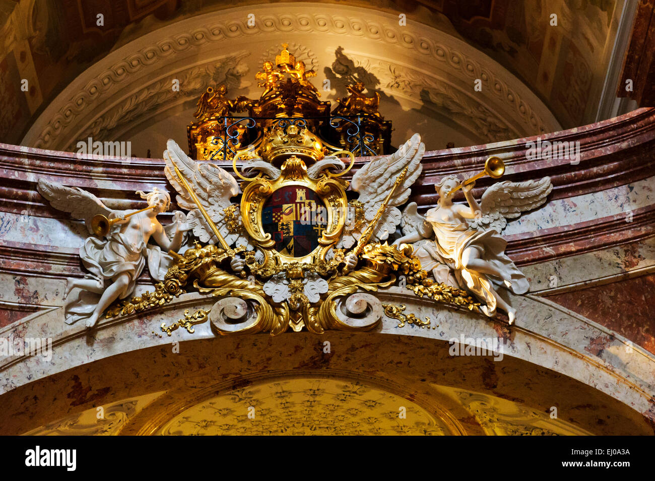 The interior of Karlskirche (St Charles church), Vienna, Austria. Stock Photo