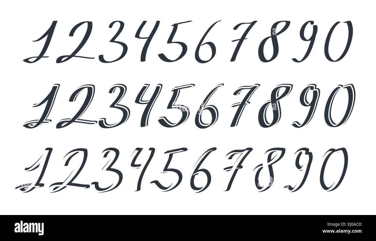 1234567890 . Vector illustration of a set of handwritten numbers Stock  Vector Image & Art - Alamy