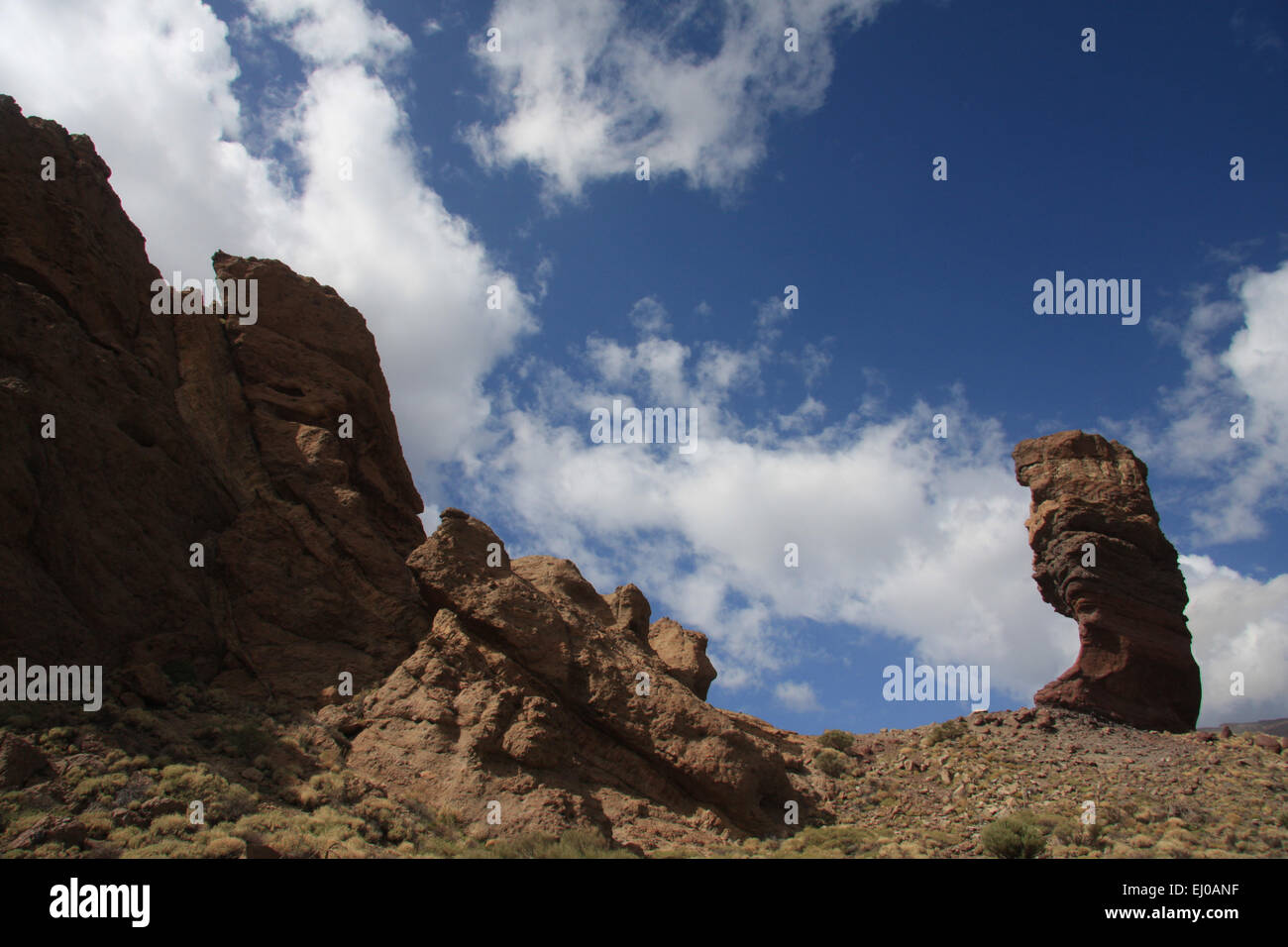 Spain, Europe, Tenerife, Canary islands, Canadas del Teide, cliff, cliff formation, volcanical Stock Photo