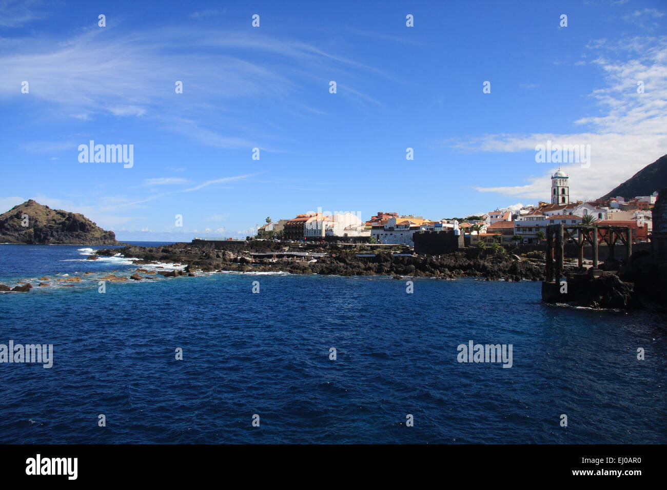 Spain, Europe, Tenerife, Canary islands, Garachico, village, sea, volcanical, coast Stock Photo