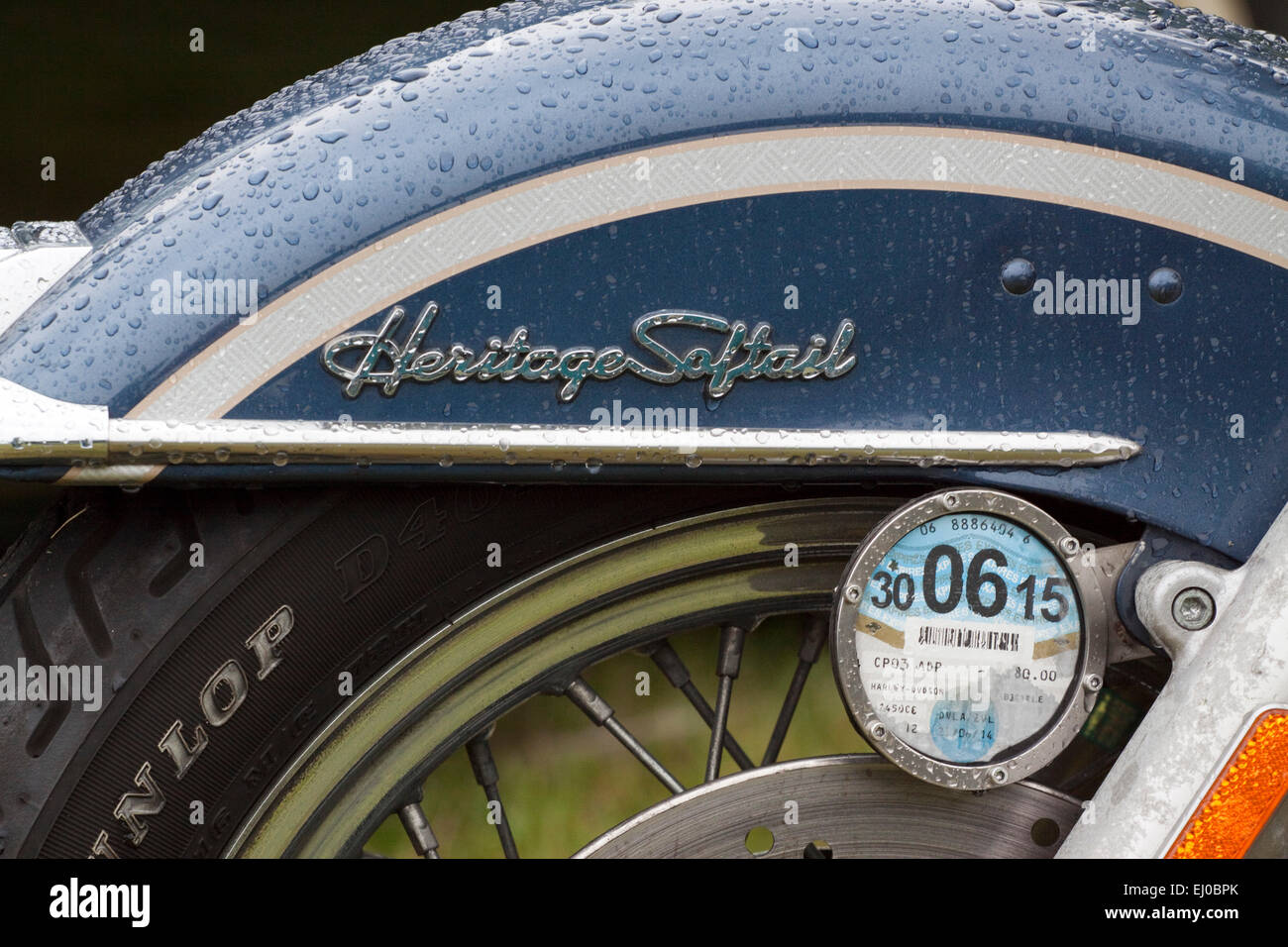 Front mudguard on a Harley-Davidson Heritage Softail Stock Photo