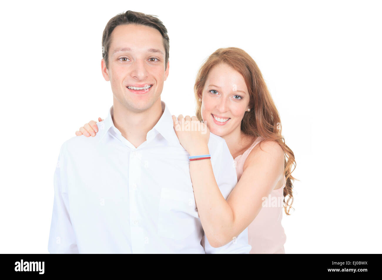 Portrait of a beautiful young happy smiling couple Stock Photo - Alamy