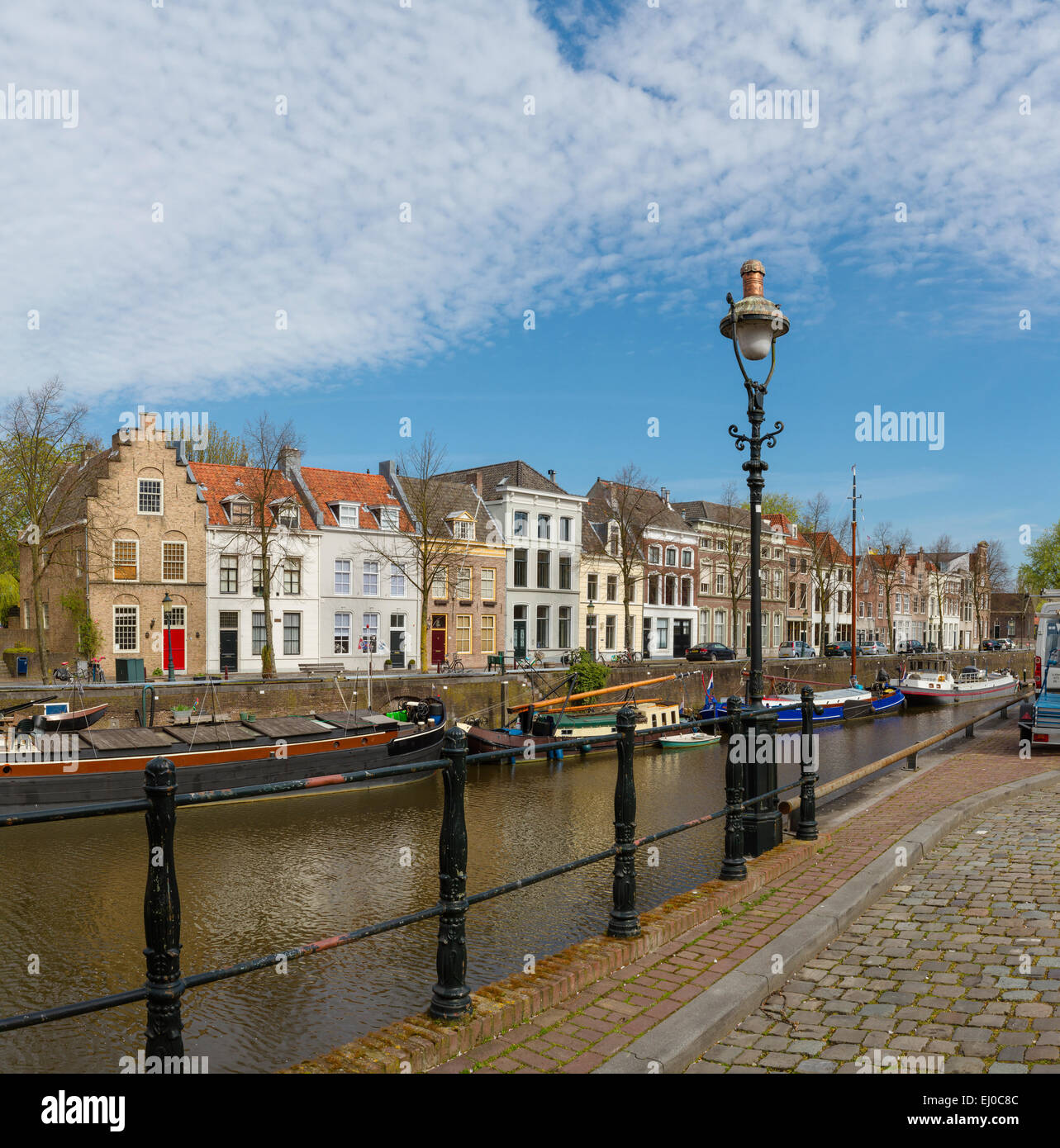 s-Hertogenbosch, Den Bosch, Netherlands, Holland, Europe, city, village, water, spring, ships, boat, De Brede Haven, Stock Photo