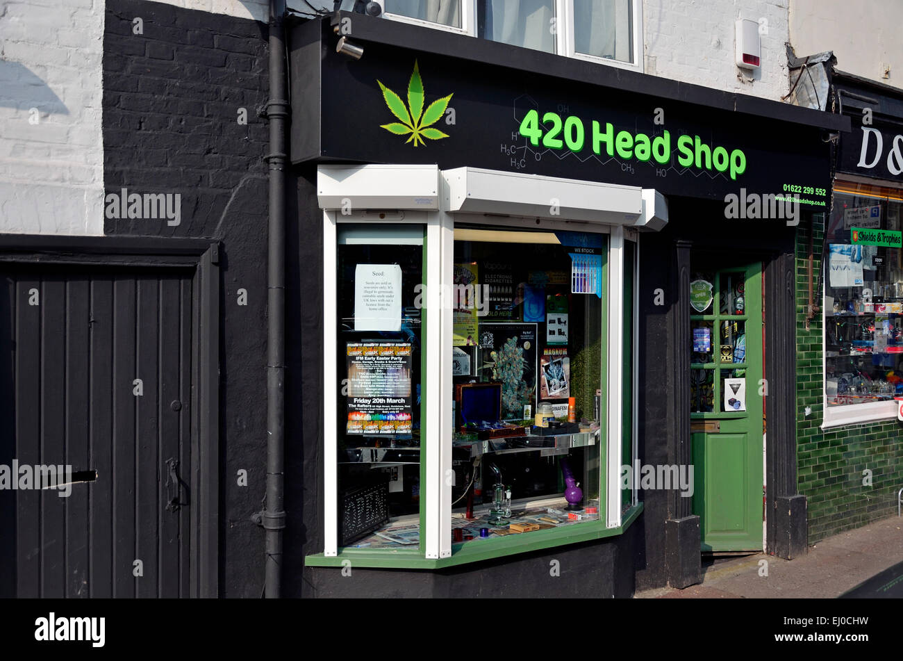 Maidstone, Kent, England. Head Shop  selling legal highs, in Union Street. Stock Photo