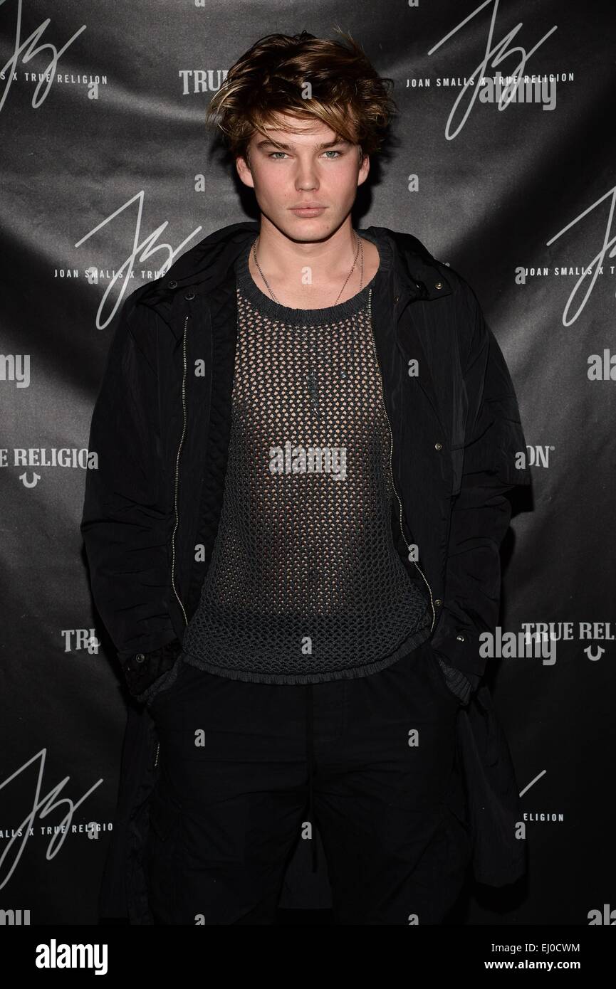 New York, NY, USA. 18th Mar, 2015. Jordan Barrett at arrivals for Joan Smalls True Religion