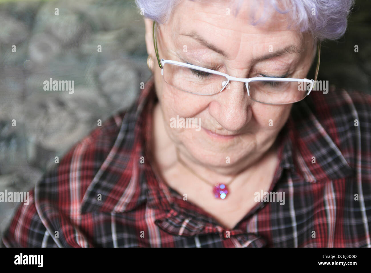 A Portrait of a senior woman at home Stock Photo