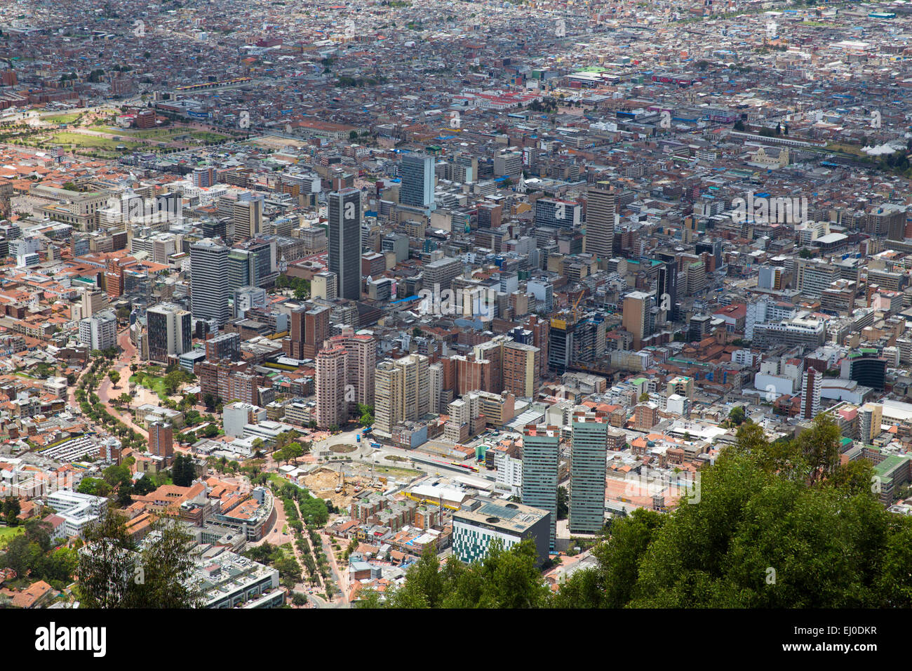 South America, Latin America, Colombia, town, city, towns, cities, town view, Bogota, capital, overview, Stock Photo