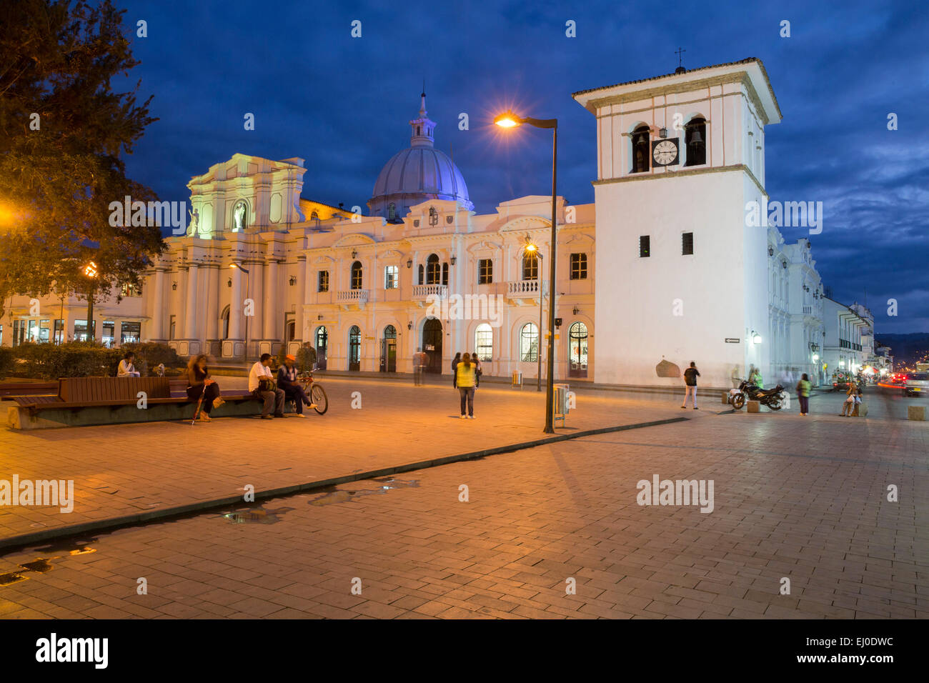 South America, Latin America, Colombia, Popayan, at night, church Stock Photo