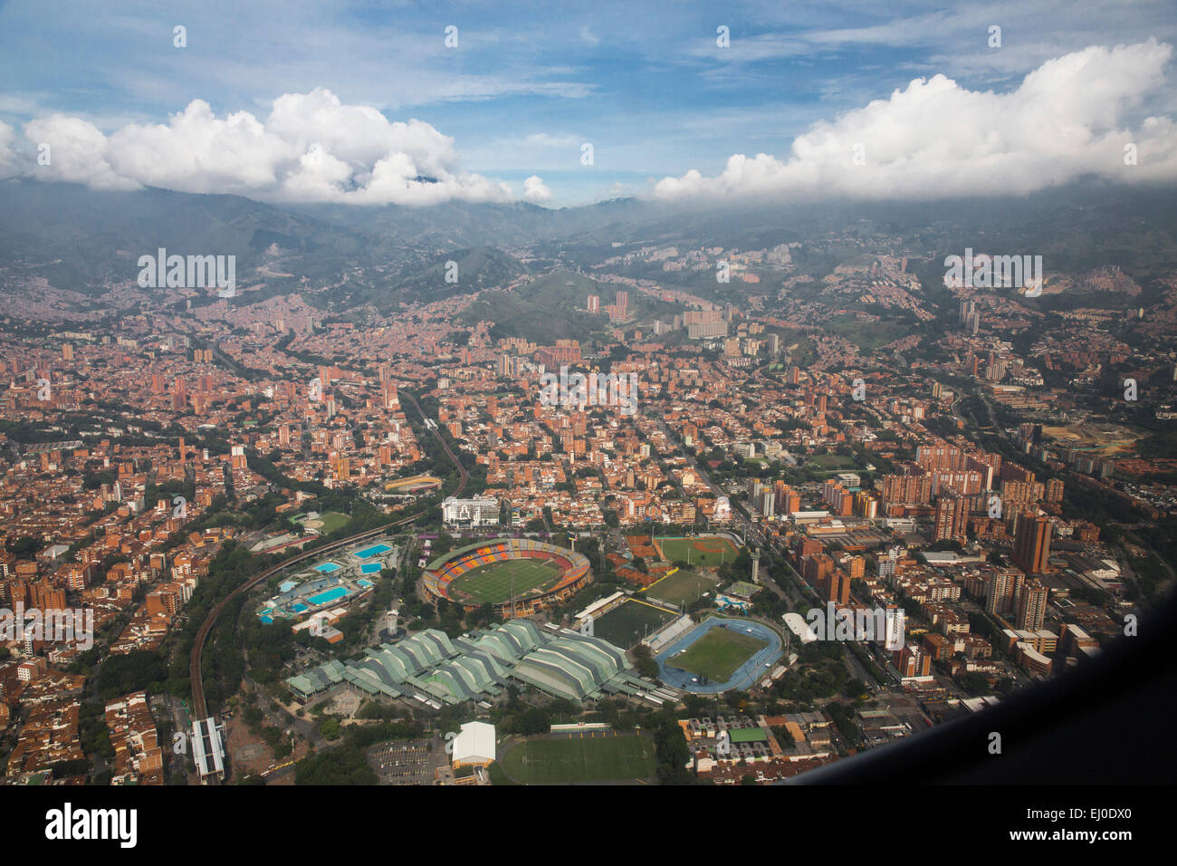 South America, Latin America, Colombia, Medellin, town, city, overview, Stock Photo