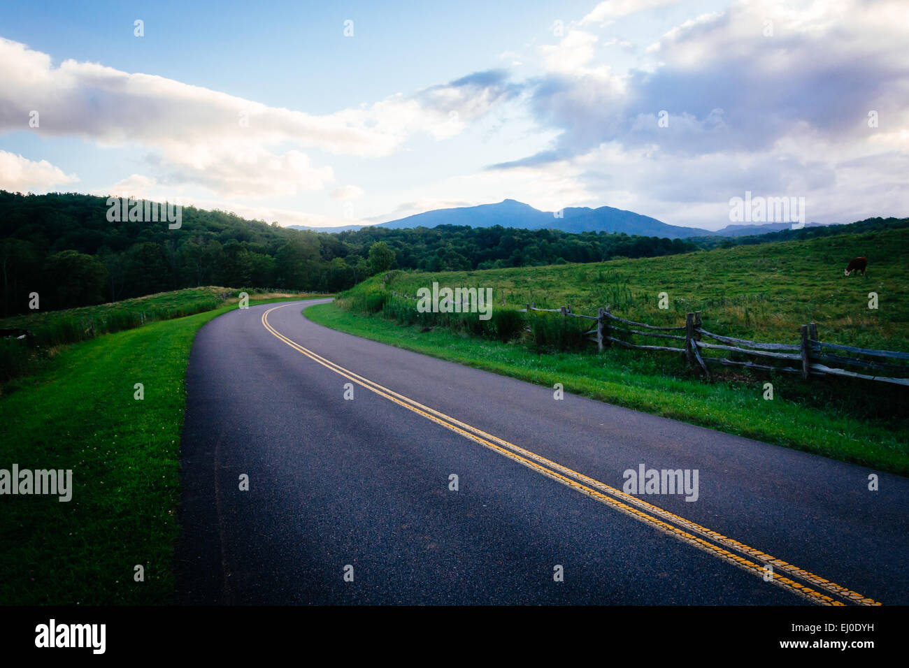 The Blue Ridge Parkway near Blowing Rock, North Carolina Stock Photo