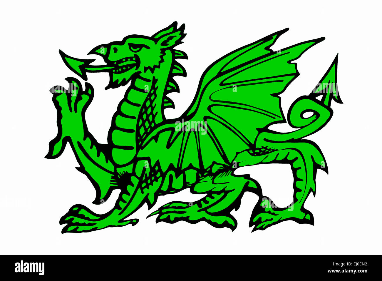 The green dragon of Wales Stock Photo