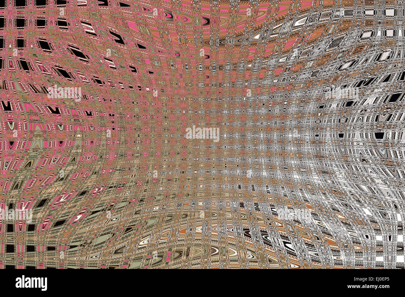 Abstract deformed cellular-wave pattern, created on a computer Stock ...