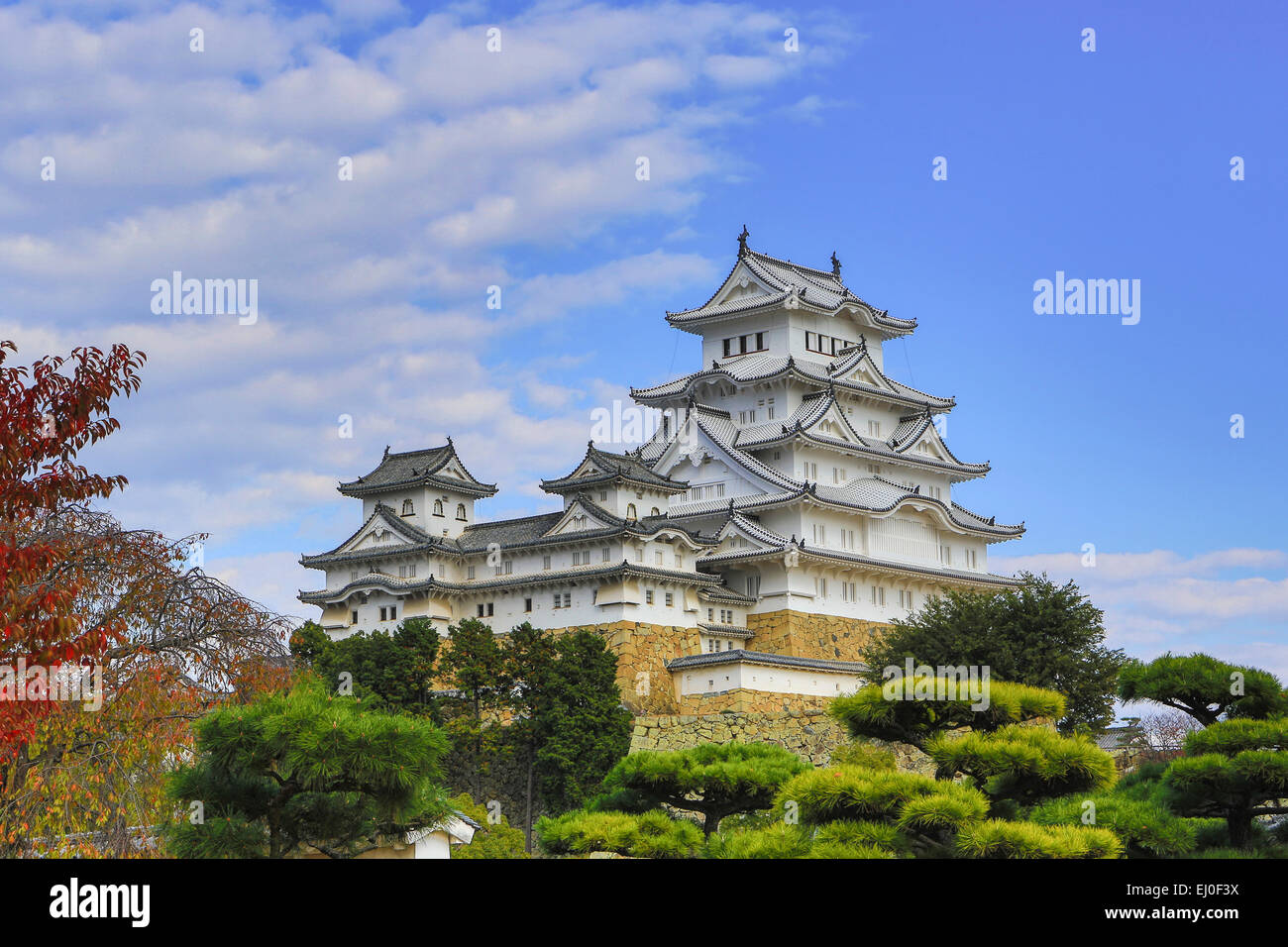 world heritage, City, Himeij, Japan, Asia, Landscape, architecture, colourful, fall, history, no people, shirazaki, touristic, tr Stock Photo