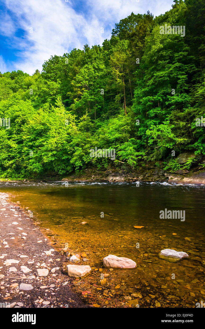 The Lehigh River at Lehigh River State Park, Pennsylvania Stock Photo