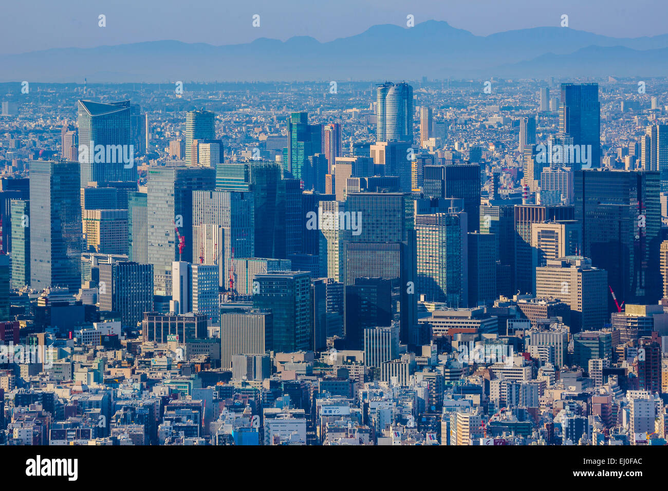Central Tokyo, Japan, Asia, Kanto, Otemachi, Tokyo, City, aerial, architecture, downtown, fall, marunouchi, skyline, travel Stock Photo