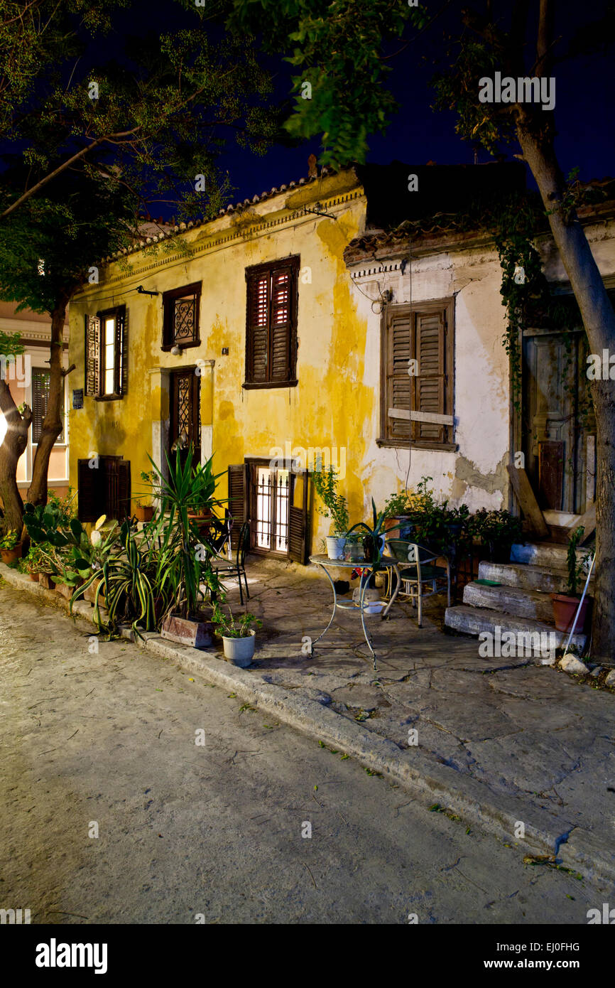 A Typical street with houses in Plaka in Athens, Greece Stock Photo Alamy
