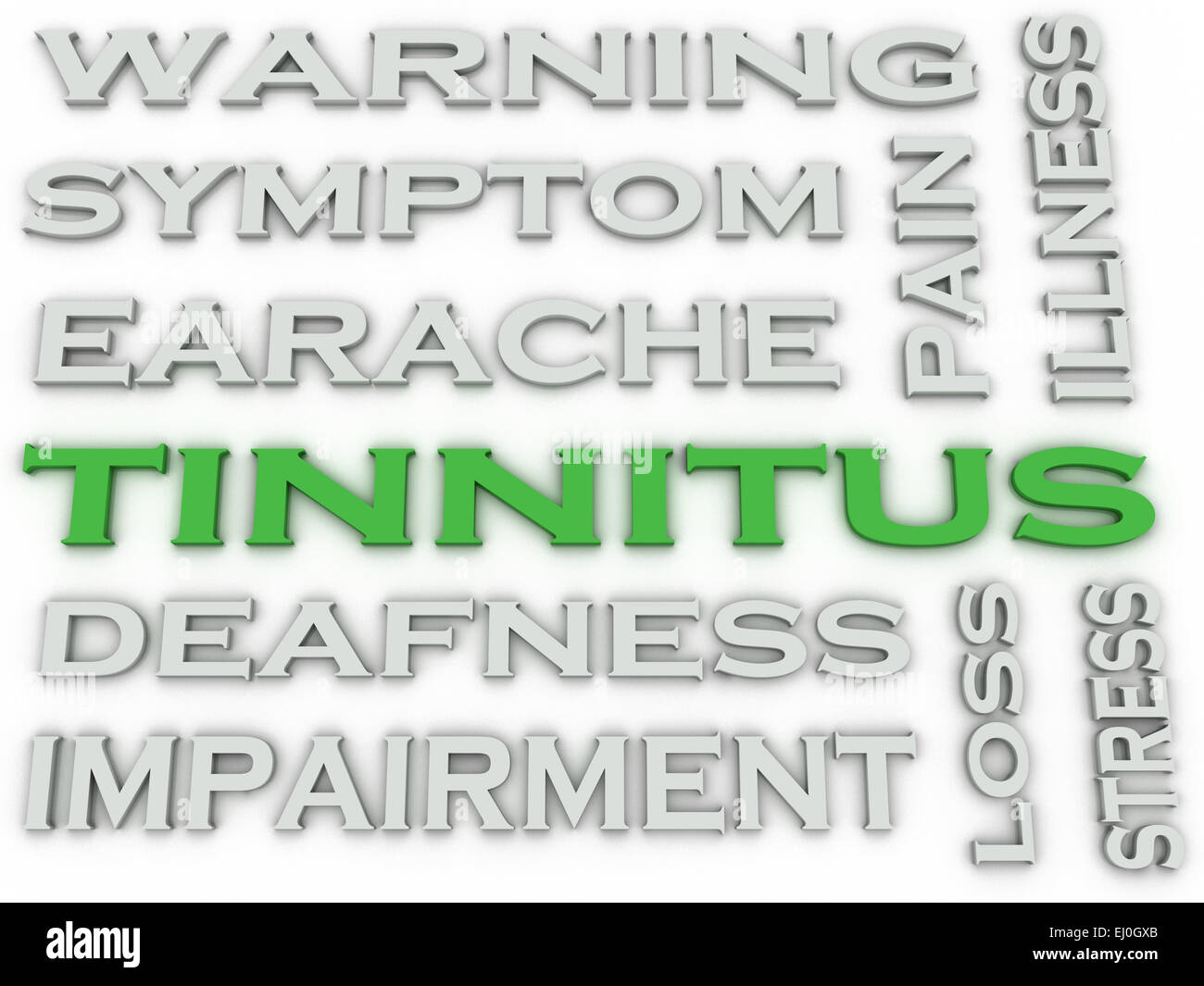 3d image Tinnitus  issues concept word cloud background Stock Photo