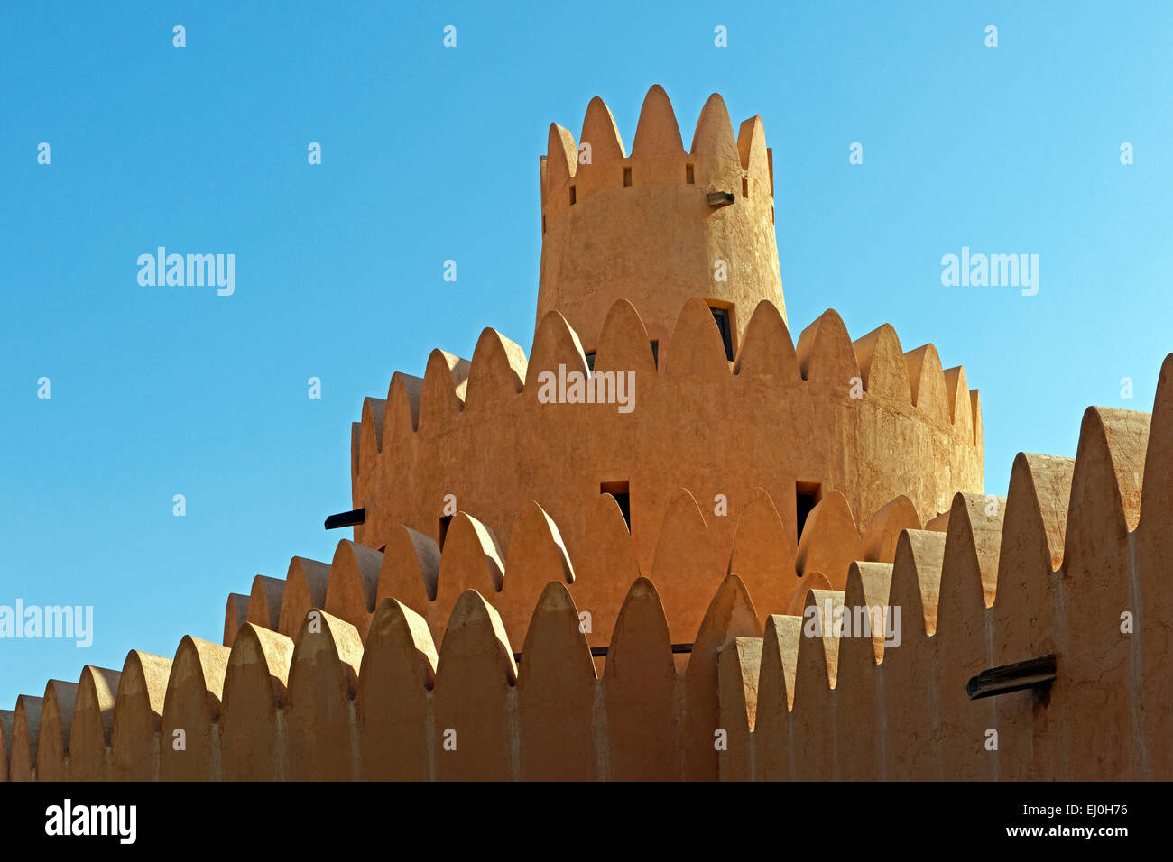 Asia, United Arab Emirates, UAE, Abu Dhabi, Al Ain, Hessa bint Mohamed Street, Al Ain Palace museum, castle, historical, museum, Stock Photo